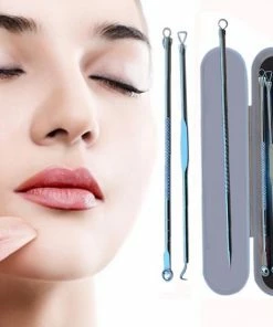 Merkloos Luxe 4 Lepels - Mee-eters Verwijderen - Professionele Kit - Tegen Acne En Puisten - Comedonendrukker - Comedonenlepel - Meeeter Lepel - Voor Een Verzorgde En Gladde Huid – RVS