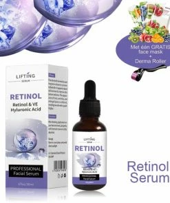 M?OYAM M OYAM Active Retinol Serum - Inclusief Dermaroller - Vitamine E & Hyaluronzuur - Gezichtsserum - Anti Aging - Celvernieuwing - Anti-Acne - Tegen Mee-eters En Grove Pori N - Tegen Pigmentvlekken - 30ML