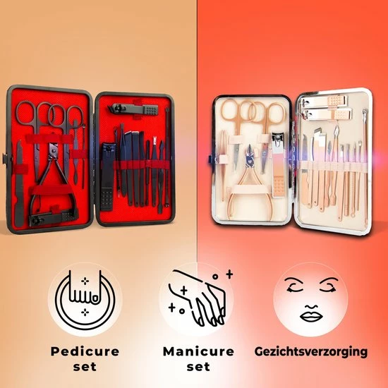 Pulver - Luxe Manicureset / Pedicureset Met Lederen Opbergetui - 19 Delig - Pedicure Set - Manicure Set - Manicure Sets - Pedicure Sets - Verzorging - Zwart 7 Pulver - Luxe Manicureset / Pedicureset Met Lederen Opbergetui - 19 Delig - Pedicure Set - Manicure Set - Manicure Sets - Pedicure Sets - Verzorging - Zwart - Afbeelding 5