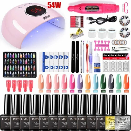 Limegirl Gellak Starterspakket Deluxe - 12 Kleuren (8ml), Base Coat En Top Coat - Gelnagels Starterskit - Met UV/LED Nageldroger - Gel Nagellak Set - Met Nagelfrees Incl. 6 Opzetstukken - Met Nagel Glitter Decoratie- Incl. Nageltips 3 Limegirl Gellak Starterspakket Deluxe - 12 Kleuren (8ml), Base Coat En Top Coat - Gelnagels Starterskit - Met UV/LED Nageldroger - Gel Nagellak Set - Met Nagelfrees Incl. 6 Opzetstukken - Met Nagel Glitter Decoratie- Incl. Nageltips