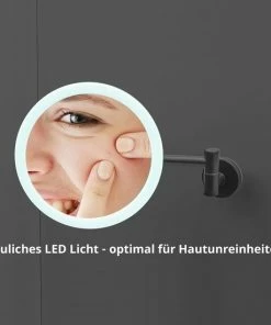 LUXUS GoodVibes - Make Up Spiegel Met Led Verlichting - 10x Vergroting - Wandspiegel Rond - Scheerspiegel Wandmodel - Badkamer - Douche - Zwart 18 LUXUS GoodVibes - Make Up Spiegel Met Led Verlichting - 10x Vergroting - Wandspiegel Rond - Scheerspiegel Wandmodel - Badkamer - Douche - Zwart -Maybelline-winkel 550x550 370