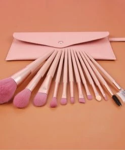 Evvie 12-delige Make Up Kwasten Set In Luxe Etui – Oud Roze -Maybelline-winkel 550x550 375