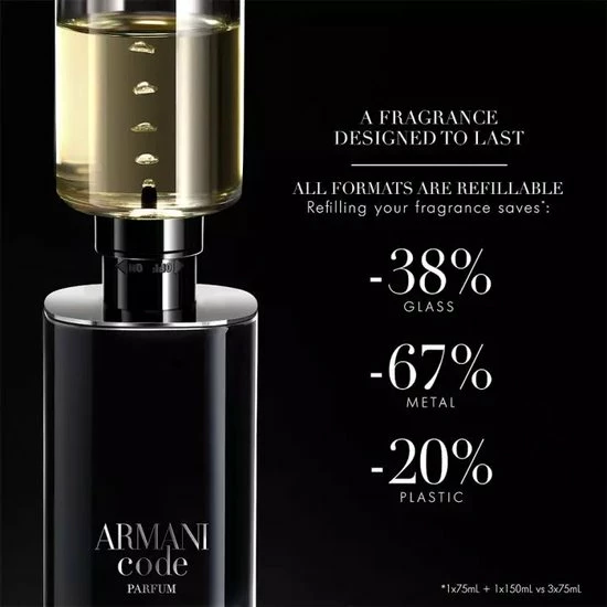 Giorgio Armani Code Homme Le Parfum Eau De Parfum Spray 75 Ml - Herenparfum Navulbaar 4 Giorgio Armani Code Homme Le Parfum Eau De Parfum Spray 75 Ml - Herenparfum Navulbaar - Afbeelding 2