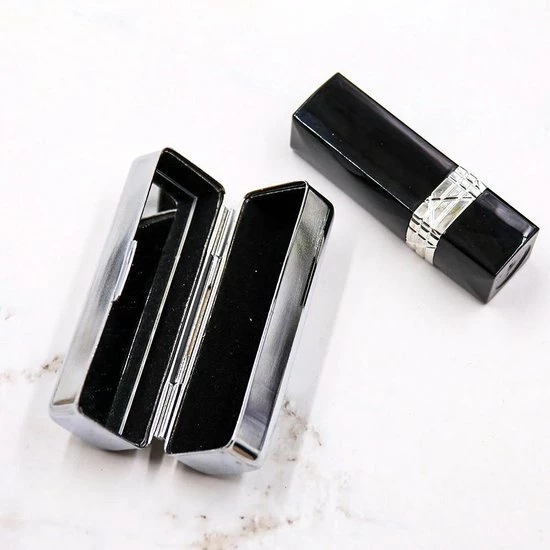Merkloos Lippenstift Houder - Lippenstiftdoosje - Lipstick Houder - Met Spiegel - Zilver - Metaal 5 Merkloos Lippenstift Houder - Lippenstiftdoosje - Lipstick Houder - Met Spiegel - Zilver - Metaal - Afbeelding 3