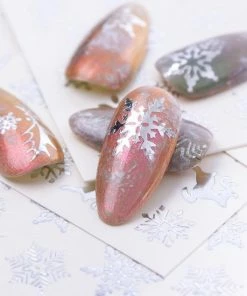 Nagelstickers , 30 Vellen Nail Art/set Winter Goud Zilver,Manicure,Nagellak -Maybelline-winkel 550x550 509