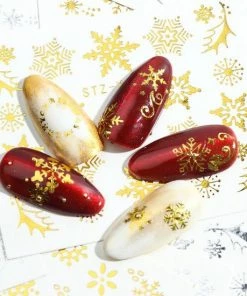 Nagelstickers , 30 Vellen Nail Art/set Winter Goud Zilver,Manicure,Nagellak -Maybelline-winkel 550x550 510