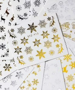 Nagelstickers , 30 Vellen Nail Art/set Winter Goud Zilver,Manicure,Nagellak -Maybelline-winkel 550x550 512