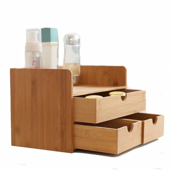 Merkloos Decopatent Luxe Make-up Organizer Met 3 Lades - Cosmetica Organizer Make Up Met Schuiflade Bamboe Hout - Cosmeticahouder - Toren 8 Merkloos Decopatent Luxe Make-up Organizer Met 3 Lades - Cosmetica Organizer Make Up Met Schuiflade Bamboe Hout - Cosmeticahouder - Toren - Afbeelding 6
