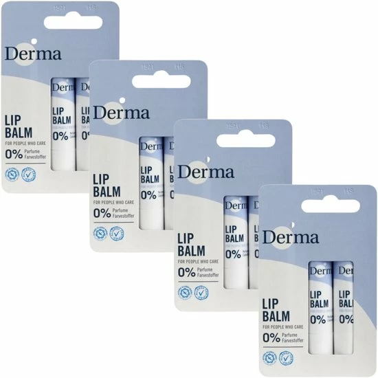 Derma Family Lippenbalsem - 4 X 2-pack - Parfumvrij 3 Derma Family Lippenbalsem - 4 X 2-pack - Parfumvrij