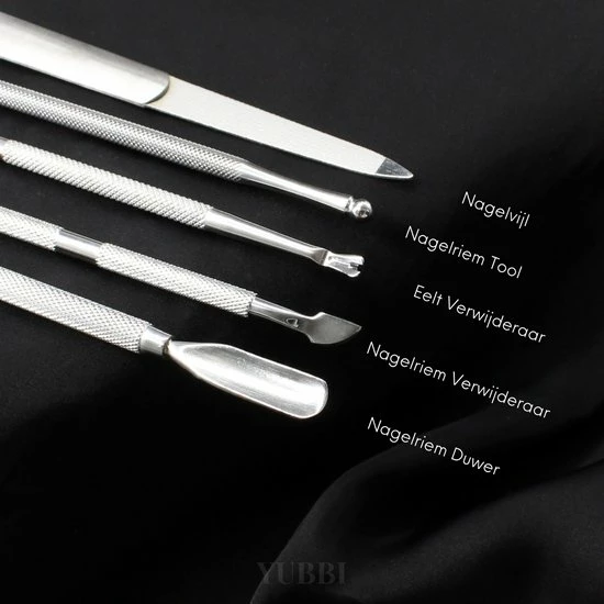 YUBBI™ Professionele Nagelverzorging Set - 5 Delig - Nagelriem Duwer - Bokkenpootje - Gellak Verwijderaar - Nagelvijl - Gel Acryl Nagel Prep - RVS - Inclusief Opbergetui 9 YUBBI™ Professionele Nagelverzorging Set - 5 Delig - Nagelriem Duwer - Bokkenpootje - Gellak Verwijderaar - Nagelvijl - Gel Acryl Nagel Prep - RVS - Inclusief Opbergetui - Afbeelding 7