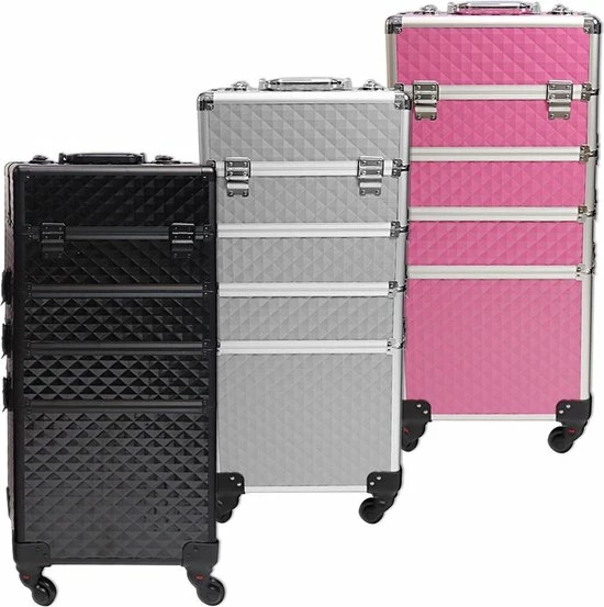 MEGA BEAUTY SHOP? Aluminium Trolley 3D Zwart 4in1 8 MEGA BEAUTY SHOP? Aluminium Trolley 3D Zwart 4in1 - Afbeelding 6