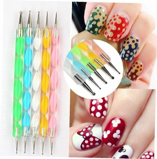 Royala 20 Delige Nail Art Set - 5 Dotting Tools En 15 Nailart Penselen - Roze 7 Royala 20 Delige Nail Art Set - 5 Dotting Tools En 15 Nailart Penselen - Roze - Afbeelding 5