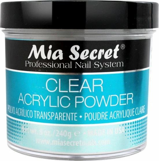 Mia Secret Acryl Poeder Transparant 240ml. 3 Mia Secret Acryl Poeder Transparant 240ml.