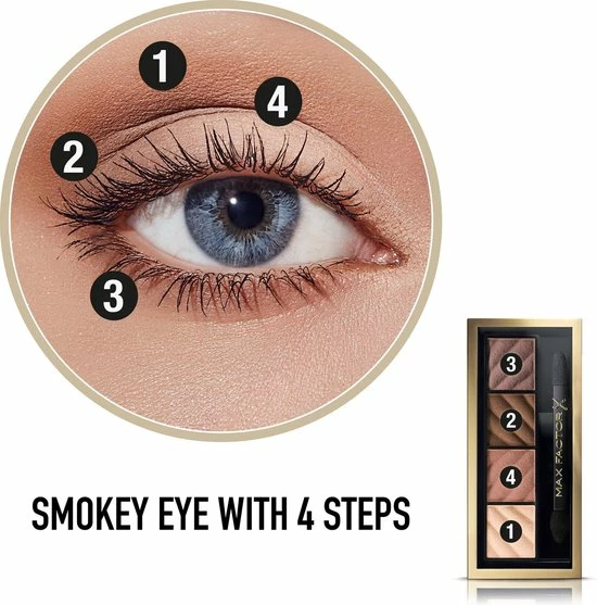 Max Factor Smokey Eye Drama Kit Oogschaduwpalette - 10 Alluring Nude 4 Max Factor Smokey Eye Drama Kit Oogschaduwpalette - 10 Alluring Nude - Afbeelding 2