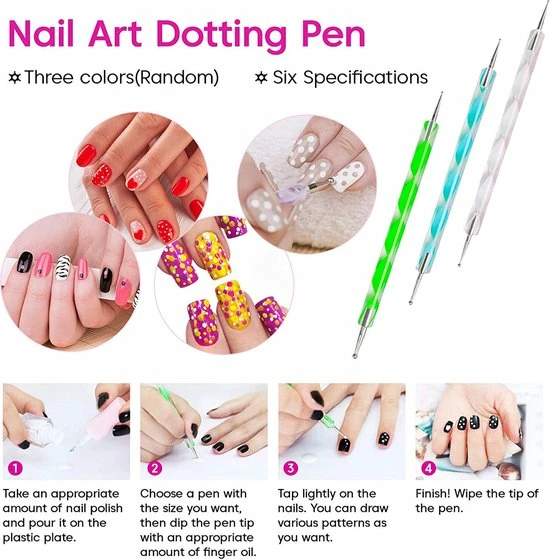 Royala 20 Delige Nail Art Set - 5 Dotting Tools En 15 Nailart Penselen - Roze 10 Royala 20 Delige Nail Art Set - 5 Dotting Tools En 15 Nailart Penselen - Roze - Afbeelding 8