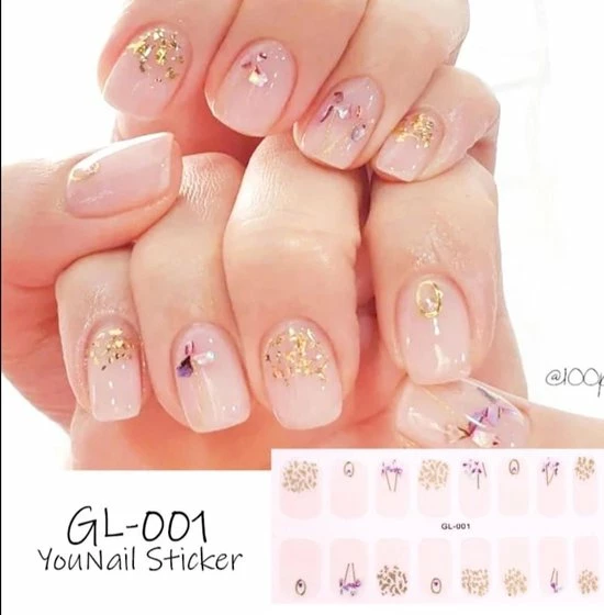 Bibbi4you Nagel Sticker Nail Art Bloem Goud Met Vlokken 3 Bibbi4you Nagel Sticker Nail Art Bloem Goud Met Vlokken