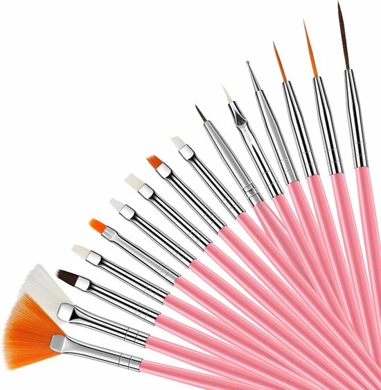 Royala 20 Delige Nail Art Set - 5 Dotting Tools En 15 Nailart Penselen - Roze 8 Royala 20 Delige Nail Art Set - 5 Dotting Tools En 15 Nailart Penselen - Roze - Afbeelding 6
