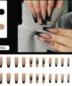 Merkloos Kunstnagels - Nep Nagels - Plak Nagels - Diamandjes - Steentjes - Press On Nails - 24 Stuks - Secondenlijm + Nagelpatches - Vijl - Bokkepootje - Alcoholdoekje