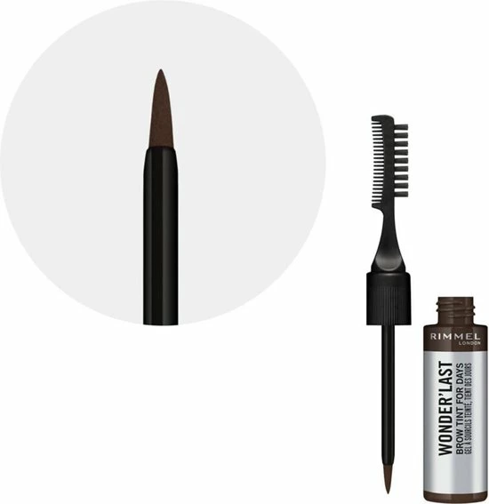 Rimmel London Wenkbrauw Tattoo Wonder'last Brow Tint For Days - 004 Black 4 Rimmel London Wenkbrauw Tattoo Wonder'last Brow Tint For Days - 004 Black - Afbeelding 2