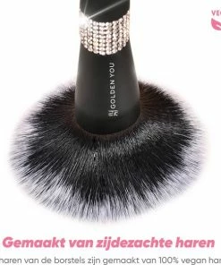 Merkloos Kwasten Set 100% Vegan - Make Up Borstels Brush Organizer Zwart Cadeau Voor Vrouw Set Van 10 Brushes -Maybelline-winkel 550x584 2
