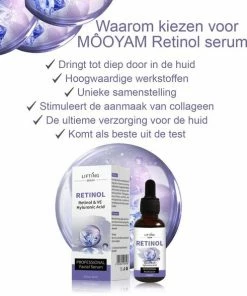 M?OYAM M OYAM Active Retinol Serum - Inclusief Dermaroller - Vitamine E & Hyaluronzuur - Gezichtsserum - Anti Aging - Celvernieuwing - Anti-Acne - Tegen Mee-eters En Grove Pori N - Tegen Pigmentvlekken - 30ML -Maybelline-winkel 550x588 1