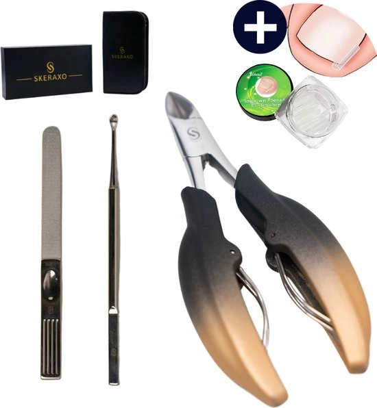 Skeraxo® Professionele Pedicureset Nageltang Kalknagel - Met Nagelvijl & Vuil Verwijderaar - Nagelschaar Voor Harde Teennagels – Nagelknipper Ingegroeide Teennagel - Inclusief Teennagel Correctors 3 Skeraxo® Professionele Pedicureset Nageltang Kalknagel - Met Nagelvijl & Vuil Verwijderaar - Nagelschaar Voor Harde Teennagels – Nagelknipper Ingegroeide Teennagel - Inclusief Teennagel Correctors