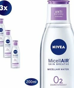 NIVEA Essentials Sensitive & Verzorgend Micellair Water - Gezichtsreiniger - 3 X 200 Ml - Voordeelverpakking