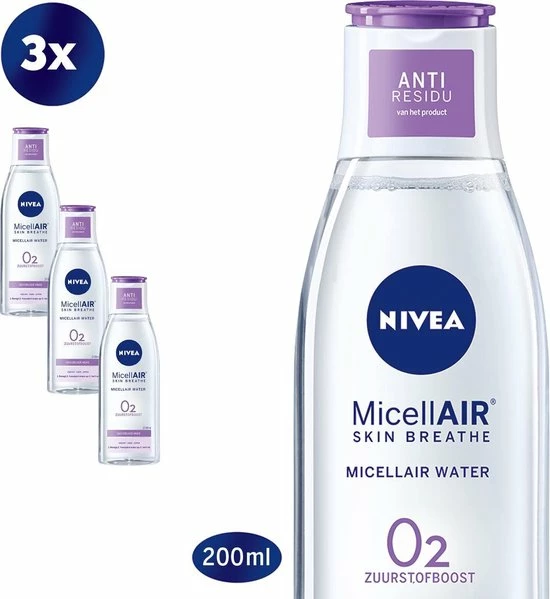 NIVEA Essentials Sensitive & Verzorgend Micellair Water - Gezichtsreiniger - 3 X 200 Ml - Voordeelverpakking 3 NIVEA Essentials Sensitive & Verzorgend Micellair Water - Gezichtsreiniger - 3 X 200 Ml - Voordeelverpakking