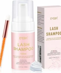 EMEDA Wimpershampoo Op Natuurlijke Basis Versterkt Natuurlijke Wimper, Schuimende Wimperreiniger Wimpershampoo Voor Wimperextensions En Verzorging, Make-up En Wimpervuil Verwijderen