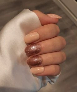 SD Press On Nails - Plaknagels - Gelnagels - 20 Stuks - Handgemaakte Nagels - Nude - Kort Rond