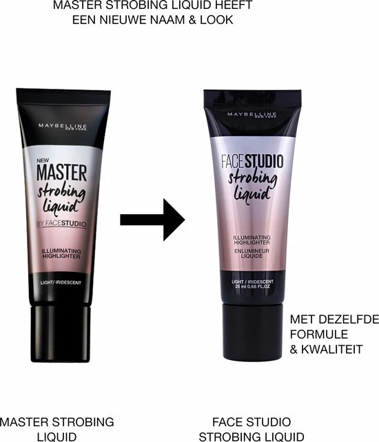 Maybelline Master Strobing Liquid - 100 Light 5 Maybelline Master Strobing Liquid - 100 Light - Afbeelding 3