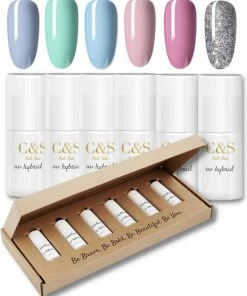 C&S Trade Gellak - Gellak Set 6 Kleuren - Nagels - Gellak Starterset