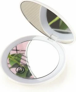 Happy Little Ruby Led-verlichte Oplaadbare Compacte Make-up Spiegel Rond |1 X 2 X Vergroting | Make-upspiegel | Zakspiegel | Handspiegel | Reisspiegel | Dimbaar|als Cadeau | USB-lader | Rond | Groen -Maybelline-winkel 550x675 4