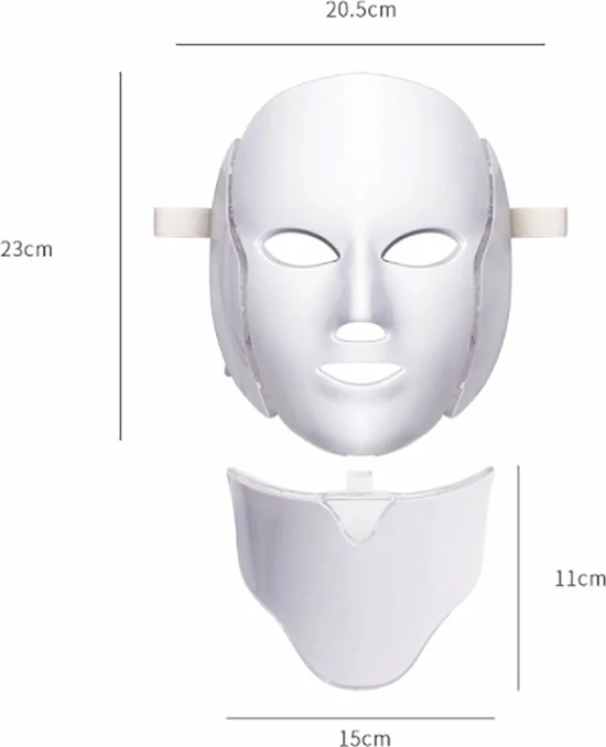 Merkloos LED Gezichtsmaker - 7 Kleuren - Face Mask - Lichttherapie - Masker Voor Gezicht - Tegen Acne, Droge Huid & Rimpels - Wit 9 Merkloos LED Gezichtsmaker - 7 Kleuren - Face Mask - Lichttherapie - Masker Voor Gezicht - Tegen Acne, Droge Huid & Rimpels - Wit - Afbeelding 7