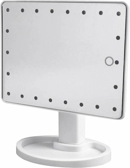 Merkloos Grote LED Make-Up Spiegel - Wit - LED Licht - Verlichting - Verlichte Make-Up Spiegel - 360 Graden Rotatie - Slimme Aanraakschakelaar 7 Merkloos Grote LED Make-Up Spiegel - Wit - LED Licht - Verlichting - Verlichte Make-Up Spiegel - 360 Graden Rotatie - Slimme Aanraakschakelaar - Afbeelding 5