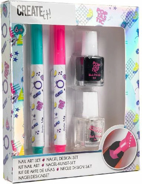 Merkloos Create It! - Poptastic Nail Design - Zwart - Nagel Design - Nagellak Voor Kinderen - Meisjes - Creatief 5 Merkloos Create It! - Poptastic Nail Design - Zwart - Nagel Design - Nagellak Voor Kinderen - Meisjes - Creatief - Afbeelding 3