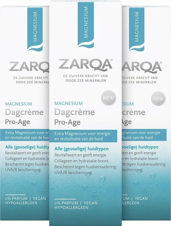 3x Zarqa Dagcreme Pro-age Magnesium 50 Ml 3 3x Zarqa Dagcreme Pro-age Magnesium 50 Ml