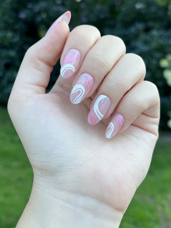 Merkloos Roze Witte Lijn Nagels - Plaktabs - Plaknagels - Kort - Nagellijm 3 Merkloos Roze Witte Lijn Nagels - Plaktabs - Plaknagels - Kort - Nagellijm