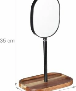 Relaxdays Make Up Spiegel Met 3x Vergroting - Scheerspiegel - Op Voet - Draaibaar - Plank -Maybelline-winkel 550x738