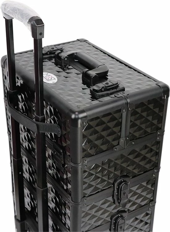 MEGA BEAUTY SHOP? Aluminium Trolley 3D Zwart 4in1 6 MEGA BEAUTY SHOP? Aluminium Trolley 3D Zwart 4in1 - Afbeelding 4