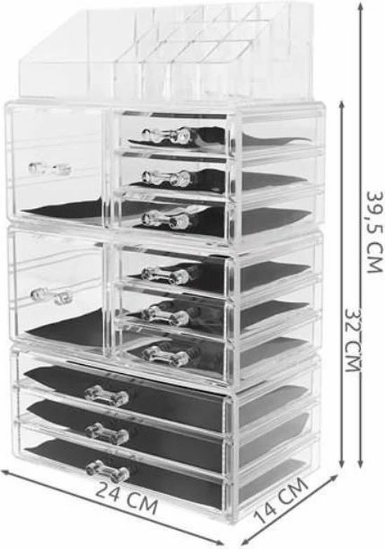 Felizdecorations Make Up Organizer Transparent | Make-Up | Sieraden| Parfum | Meerdere Lagen | 4 Felizdecorations Make Up Organizer Transparent | Make-Up | Sieraden| Parfum | Meerdere Lagen | - Afbeelding 2