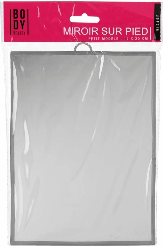 5five Basic Make-up Spiegel/scheerspiegel Op Standaard Kunststof 20 X 30 Cm Grijs - Badkamer/kaptafel Opmaakspiegels 5 5five Basic Make-up Spiegel/scheerspiegel Op Standaard Kunststof 20 X 30 Cm Grijs - Badkamer/kaptafel Opmaakspiegels - Afbeelding 3